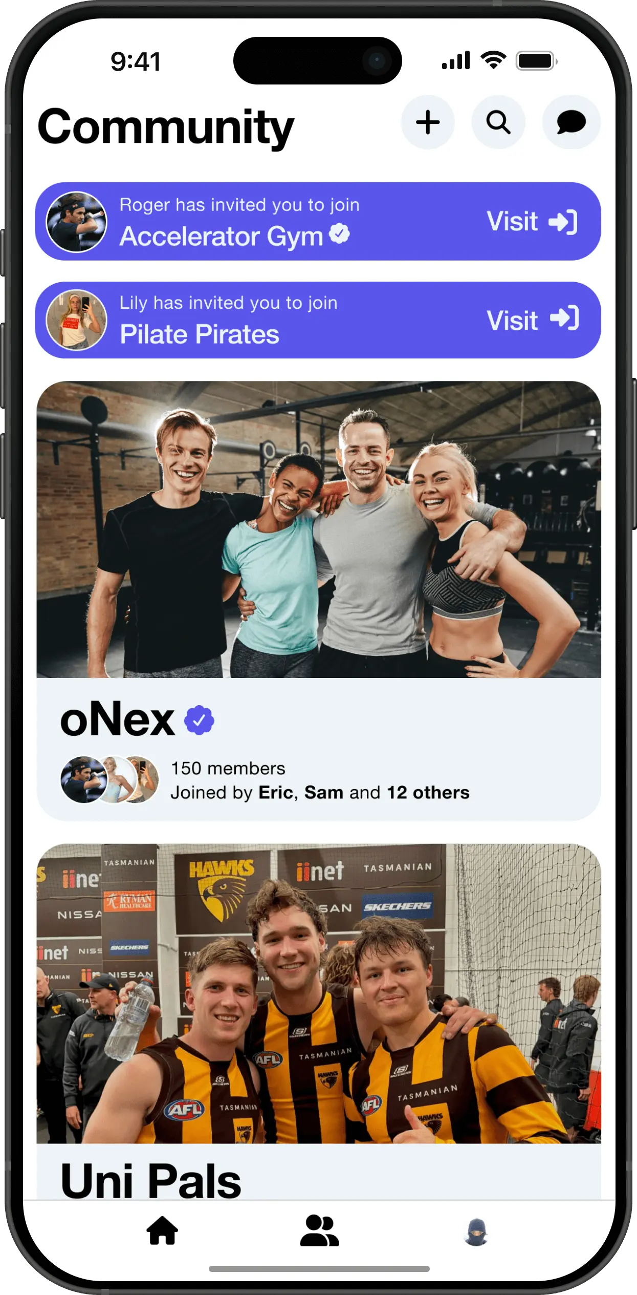 oNex community screen